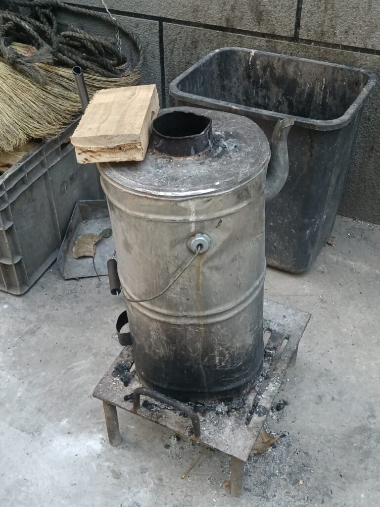 Poêle à bois en inox